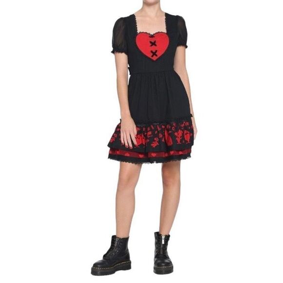 Disney Alice In Wonderland Queen Of Hearts Dress Size L New without tag - Picture 2 of 14